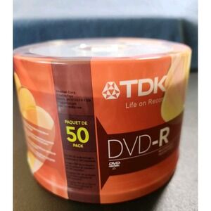TDK DVD-R 1-16X Speed 4.7GB Recordable Disks 50 Pack Brand New
